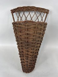 Antique Primitive Wall Pocket Basket