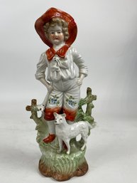 Shepherd Figurine, German Porcelain Statue
