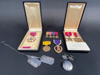Estate Fresh Military Medals Lot Purple Heart Bronze Star And More From Estate Of Mills Brown Major Infantry