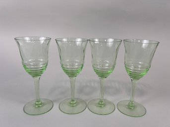 Set Of Uranium Glass Stemware