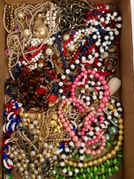 Large Lot Of Costume Beaded Necklaces