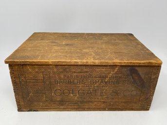 Antique Barbers Shaving Soap Advertising Crate For Colgate & Co