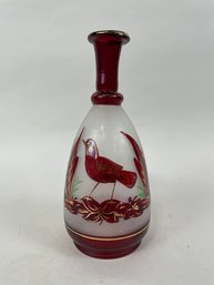 Ruby Glass Cameo Vase