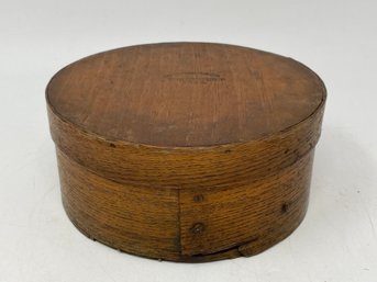 Early 19C Round Bentwood Pantry Box Signed