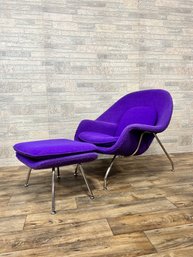 Womb Chair & Ottoman Style Of Eero Saarinen In Purple