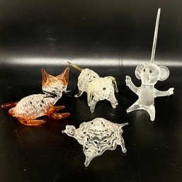 Vintage Spun Glass Figures Lot - Animals
