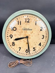 Vintage Telechron Industrial Wall Clock