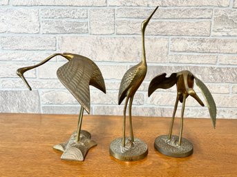 Collection Of Large Brass Cranes - 1960s