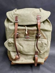 Vintage Swiss Army Backpack Rucksack With Leather 1963