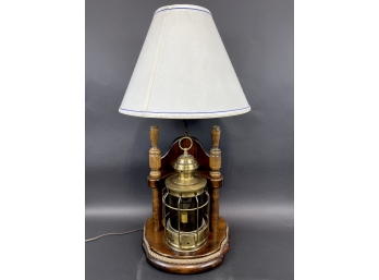 Large Vintage Ships Lamp Table Light