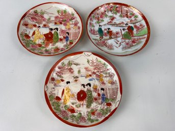 3 Vintage Japanese Porcelain Plates