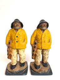 Painted Cast Iron Sailor Bookends