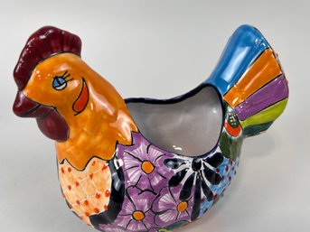 Vintage Mexican Potter Chicken Planter