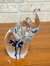 Vintage Glass Elephant Paperweight
