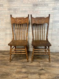 Pair Of Antique Pressback Chairs