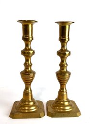 Set Of Rostand Heavy Brass Candlesticks