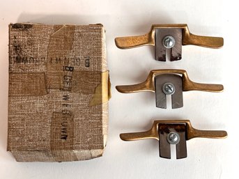 Case Of Three Mini Brass Spoke Shaves