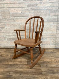 Vintage Wooden Childs Size Rocking Chair
