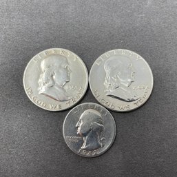 SILVER Coin Lot 2 Half Dollars 1 Quarter (1)