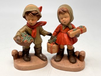 Pair Of Vintage Kitsch Christmas Figures