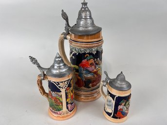 Group Of German Beer Steins