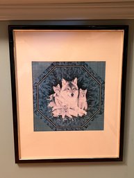 Vintage Animal Print Framed