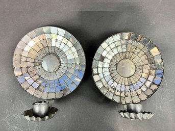 Pair Of Mirror Backed Sconces Circa 1930s