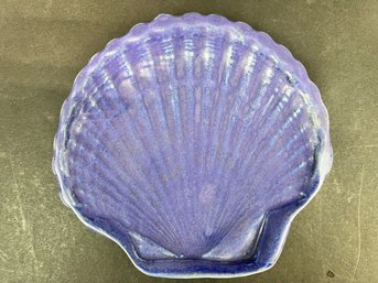 Art Pottery Shell Dish Signed Marion Eckhardt 1999