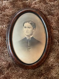 Antique Portrait In Convex Frame