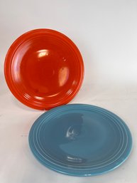 Pair Of Large Fiesta Ware Chargers Round Platters