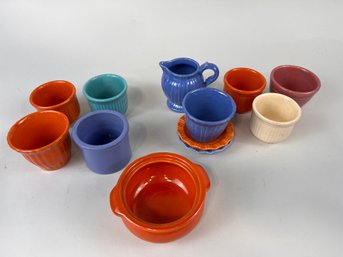 Lot Of Colored Ceramic Bowls And More!