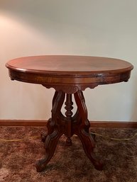 Antique Eastlake Walnut & Burl Parlor Table