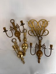 Decorative Brass Lot Sconces Trivet Williamsburg