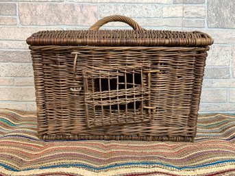 Antique Woven Pet Carrier / Basket