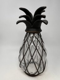 Metal Wrapped Glass Pineapple Decor