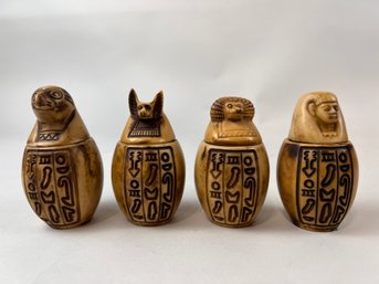 Set Of Four Egyptian Canopic Jars