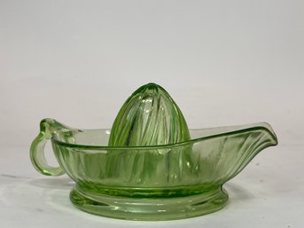 Vintage Uranium Glass Green Juicer