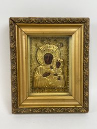 Beautiful Antique Religious Icon Great Detail & Frame