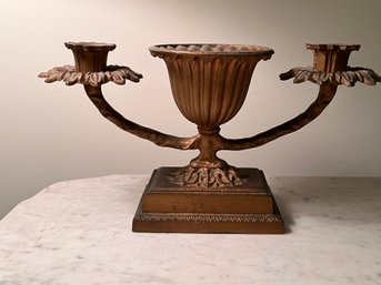 Antique Holy Water Font With Candle Holder