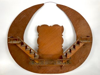 Wooden Folk Art Crescent Moon Trinket Shelf