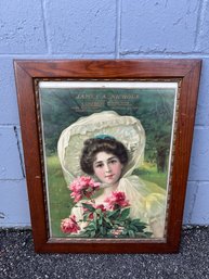 Antique Advertising Calendar For Danielson Lumber In Oak Frame