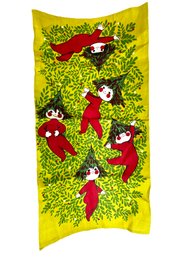 Vintage Chuck Gruen Dancing Elves Tea Towel - Fallani & Cohn