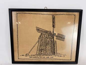 Vintage Cross Stitch ' Old Windmill' Chatham MA