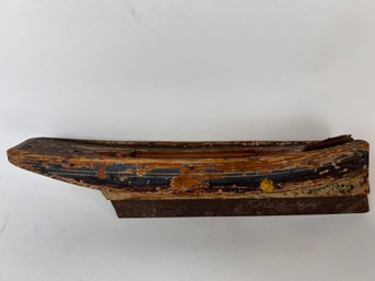 Antique Carved Boat With Original Paint