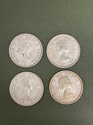 1961-1964 Canadian Silver Quarter Lot(J12)