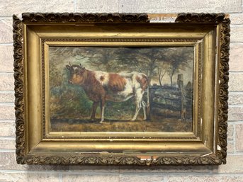 Antique Painting Of A Cow