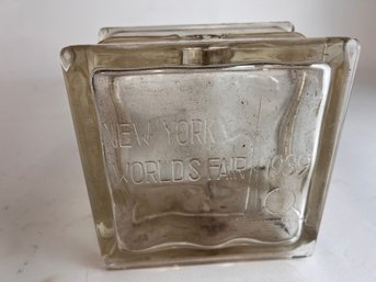 1939 Worlds Fair Esso Gas Advertising Bank Glass - As Is