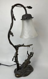 Cherub On Swing Accent Lamp