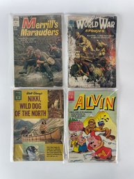 Vintage Comic Lot Featuring World War Stories , Walt Disney And Alvin (LT-165)