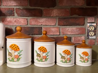 Sears & Roebuck Co. Merry Mushroom Canister Set